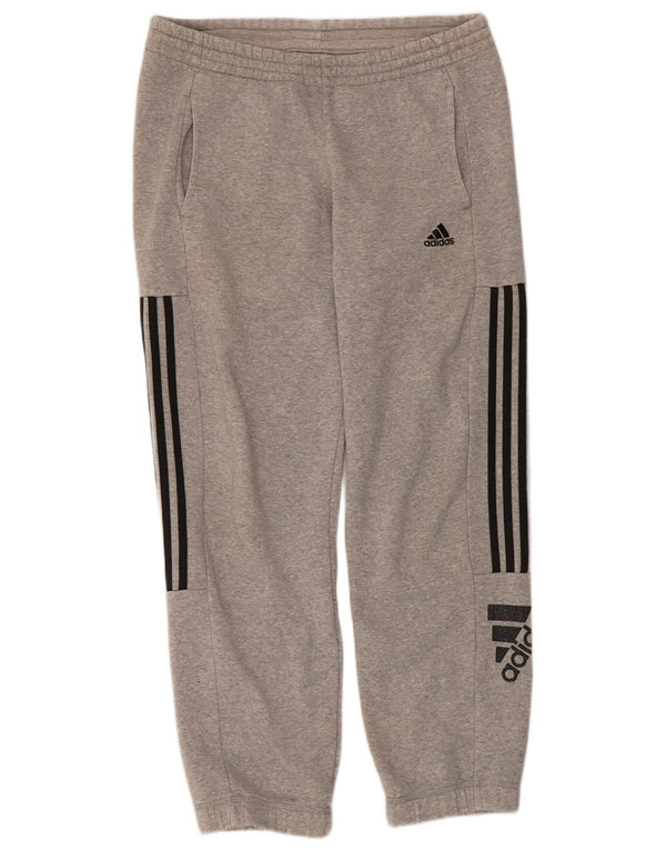Adidas Mens Graphic Tracksuit Trousers Joggers Small Grey Flecked Cotton