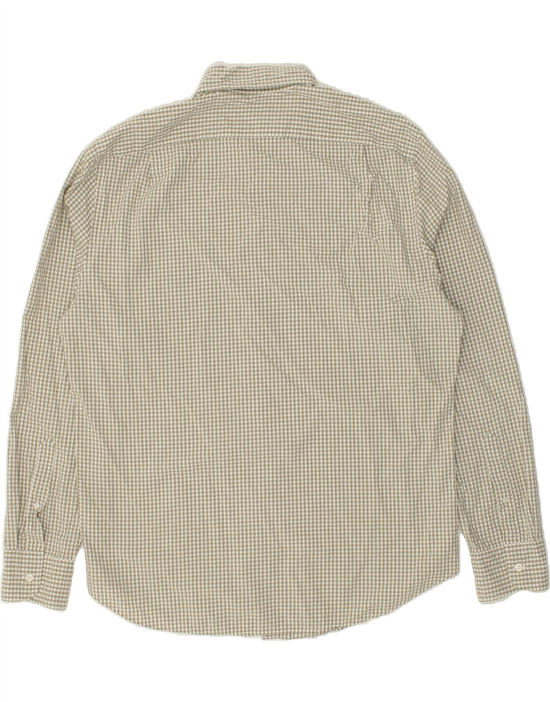 J. CREW Mens Flex Classic Fit Shirt Large Beige Check Cotton | Vintage J. Crew | Thrift | Second-Hand J. Crew | Used Clothing | Messina Hembry 