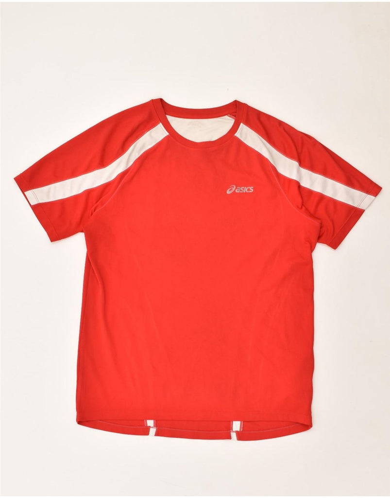 ASICS Mens Slim T-Shirt Top XL Red Polyester | Vintage Asics | Thrift | Second-Hand Asics | Used Clothing | Messina Hembry 