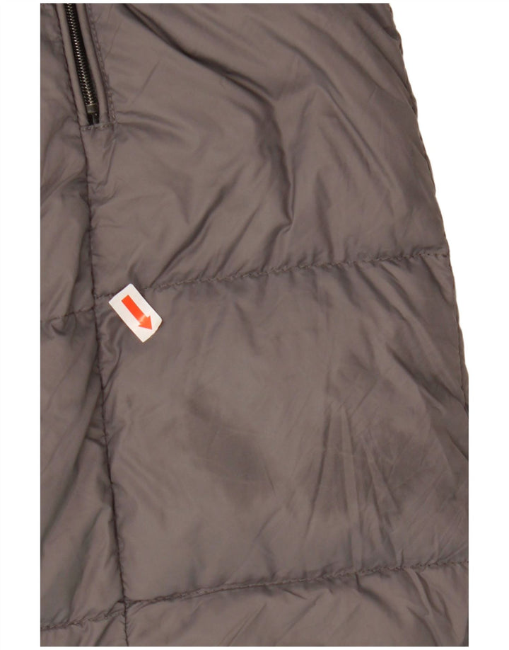 MICHAEL KORS Womens Hooded Padded Coat UK 10 Small Grey Nylon