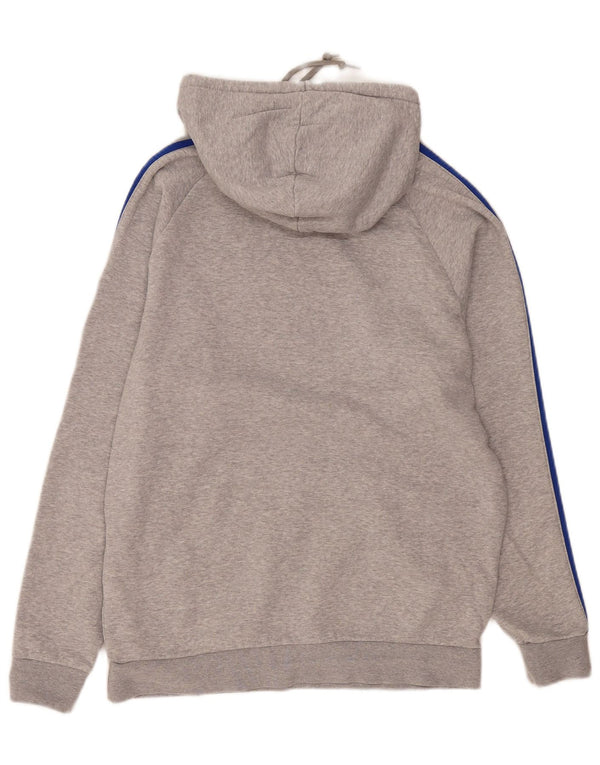 Adidas Mens Hoodie Jumper Medium Grey Flecked Cotton