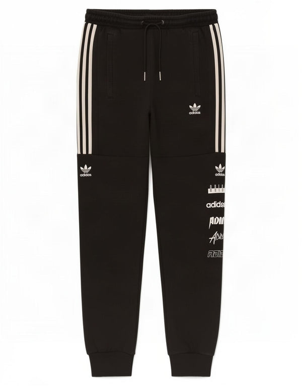 Adidas Mens Graphic Tracksuit Trousers Joggers Small Black Cotton