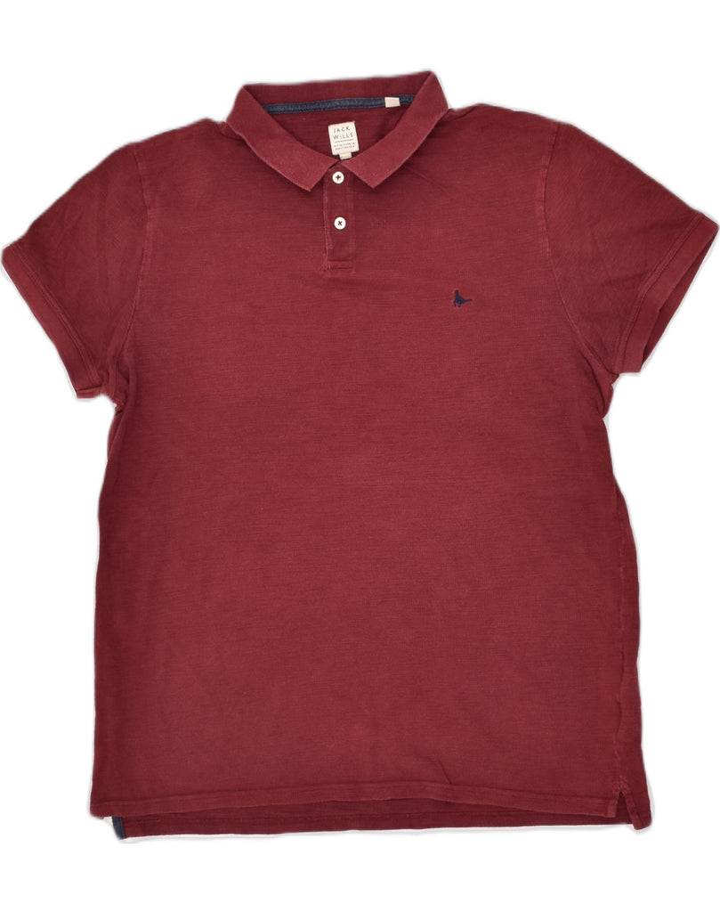 JACK WILLS Mens Polo Shirt 2XL Maroon Cotton | Vintage Jack Wills | Thrift | Second-Hand Jack Wills | Used Clothing | Messina Hembry 