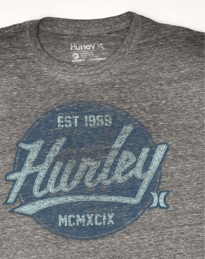 HURLEY Mens Graphic T-Shirt Top Medium Grey Flecked Cotton | Vintage Hurley | Thrift | Second-Hand Hurley | Used Clothing | Messina Hembry 