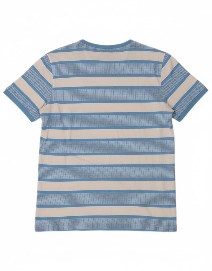 JACK & JONES Mens T-Shirt Top Large Blue Striped