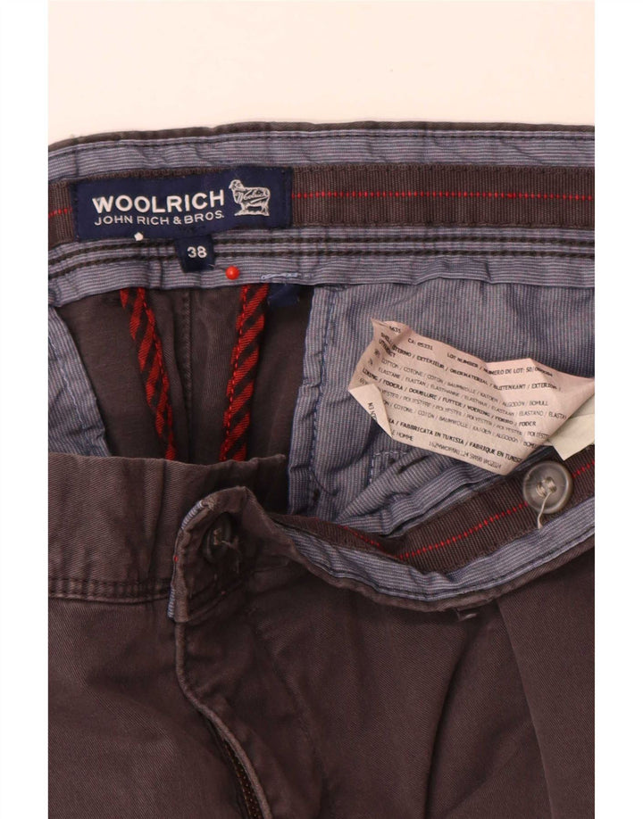 Woolrich Mens Straight Chino Trousers W38 L32 Grey Cotton