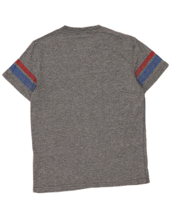 Superdry Mens Graphic T-Shirt Top Small Grey Flecked Cotton