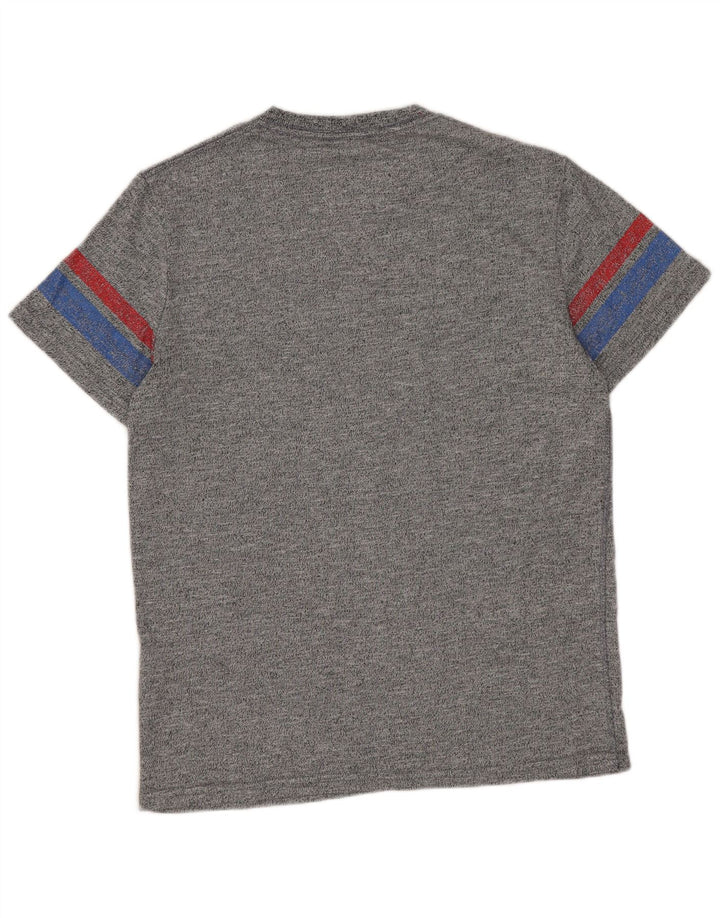 Superdry Mens Graphic T-Shirt Top Small Grey Flecked Cotton