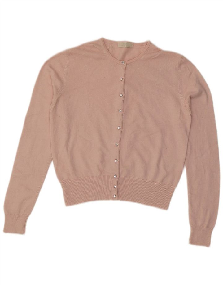 Marks & Spencer Womens Crop Cardigan Sweater UK 14 Medium Pink Viscose