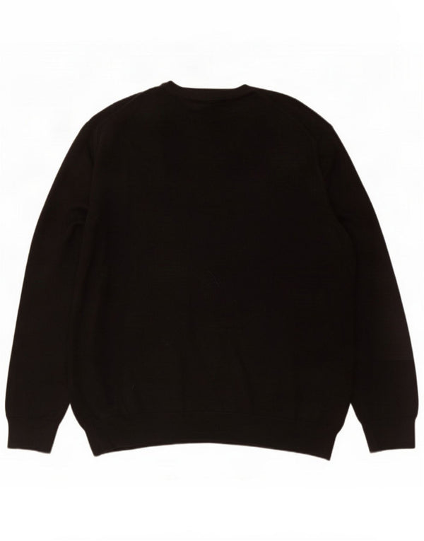 Marks & Spencer Mens V-Neck Jumper Sweater 3XL Black Cotton