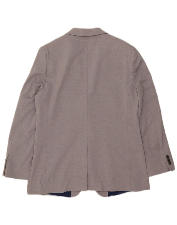 Marks & Spencer Mens 2 Button Slim Blazer Jacket UK 40 Large Grey Polyester