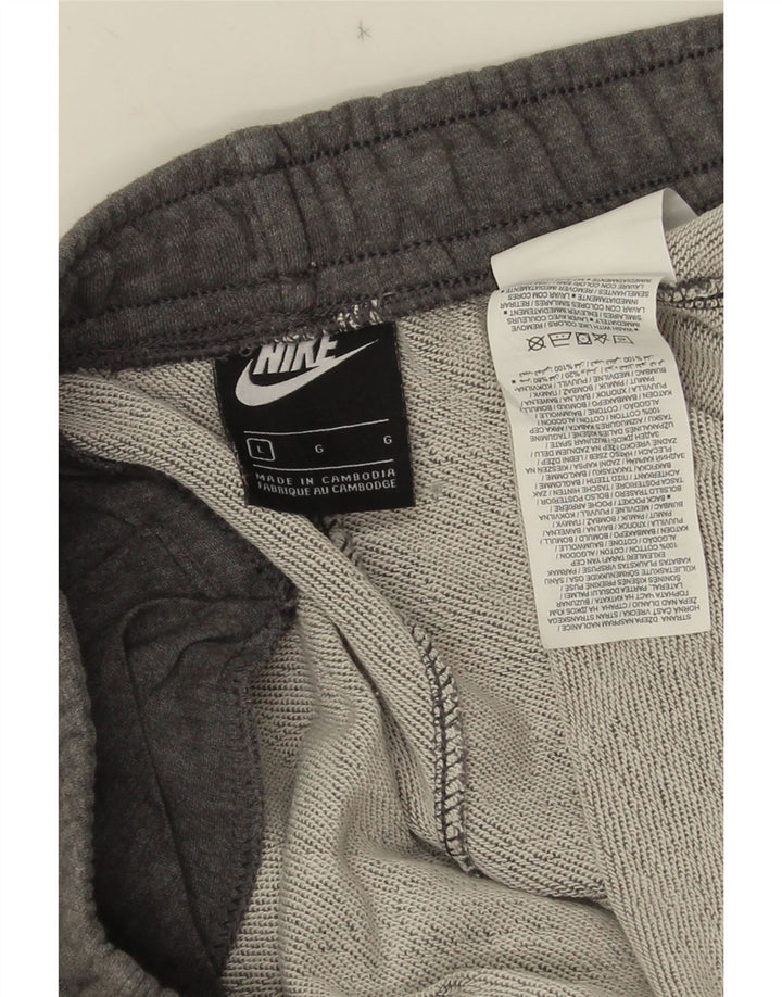 NIKE Mens Tracksuit Trousers Joggers Large  Grey Cotton