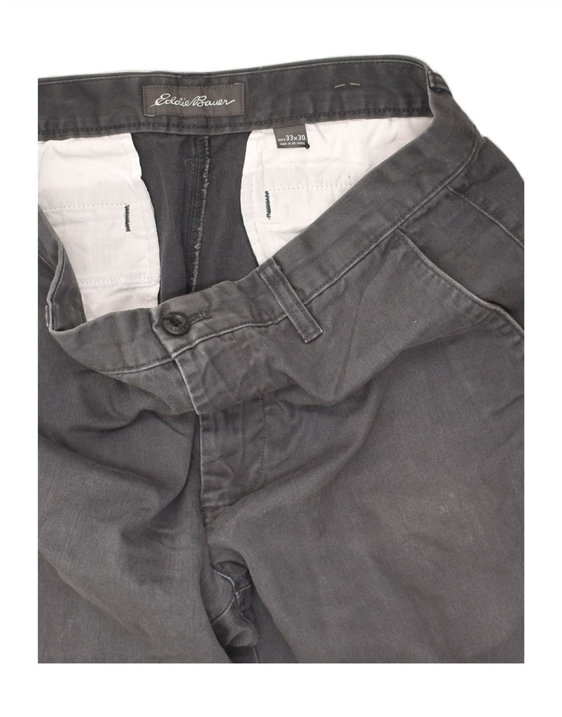 EDDIE BAUER Mens Straight Chino Trousers W33 L30 Grey Cotton | Vintage Eddie Bauer | Thrift | Second-Hand Eddie Bauer | Used Clothing | Messina Hembry 