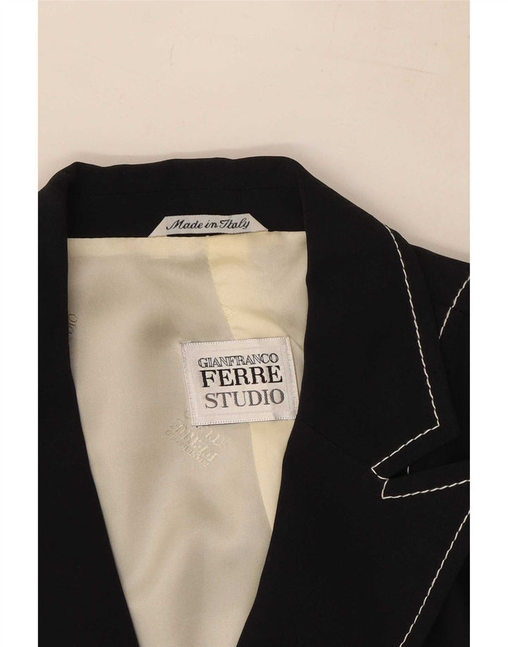 Gianfranco Ferre Womens Blazer Jacket UK 14 Medium Navy Blue Striped