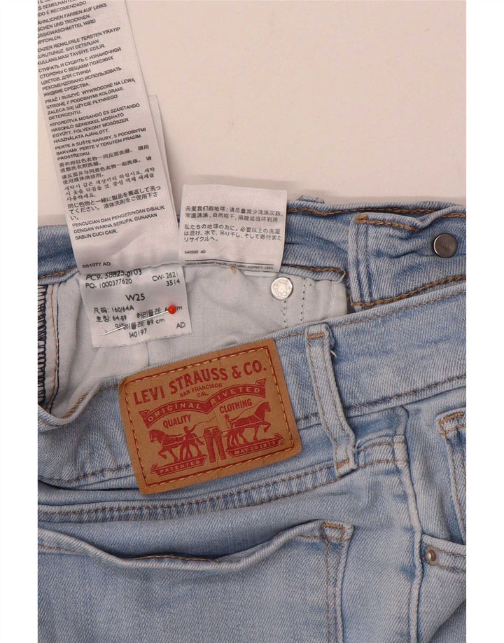 Levi's Womens Straight Jeans W25 L26 Blue Cotton