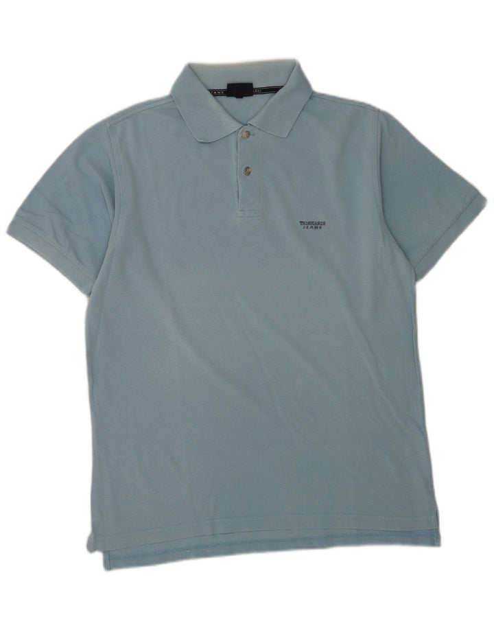 Trussardi Jeans Mens Polo Shirt Medium Blue