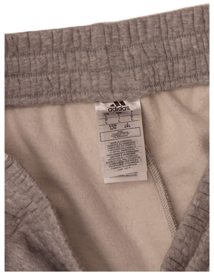 Adidas Mens Tracksuit Trousers Joggers Large Grey Cotton