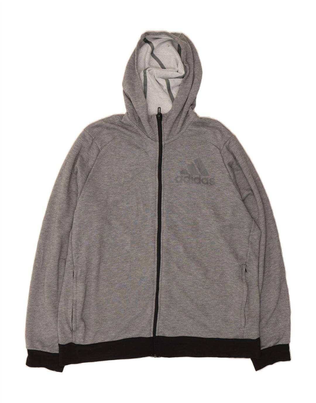 ADIDAS Mens Climalite Zip Hoodie Sweater XL Grey Polyester Vintage Adidas and Second-Hand Adidas from Messina Hembry 