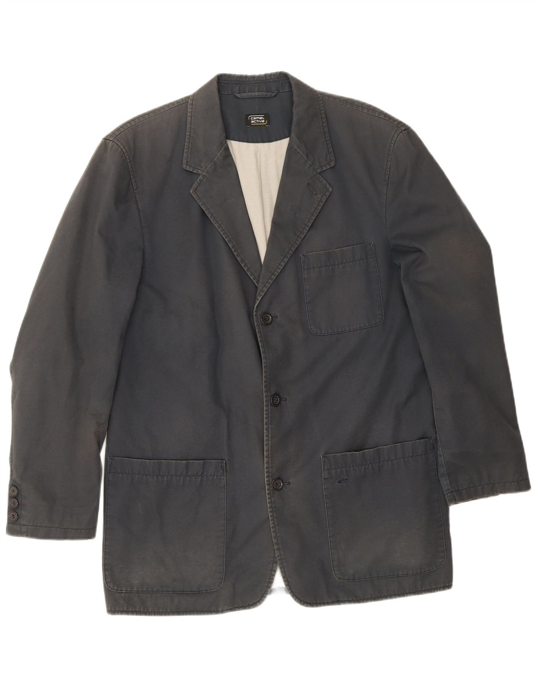 Camel Active Mens 3 Button Blazer Jacket IT 50 Large Grey Cotton