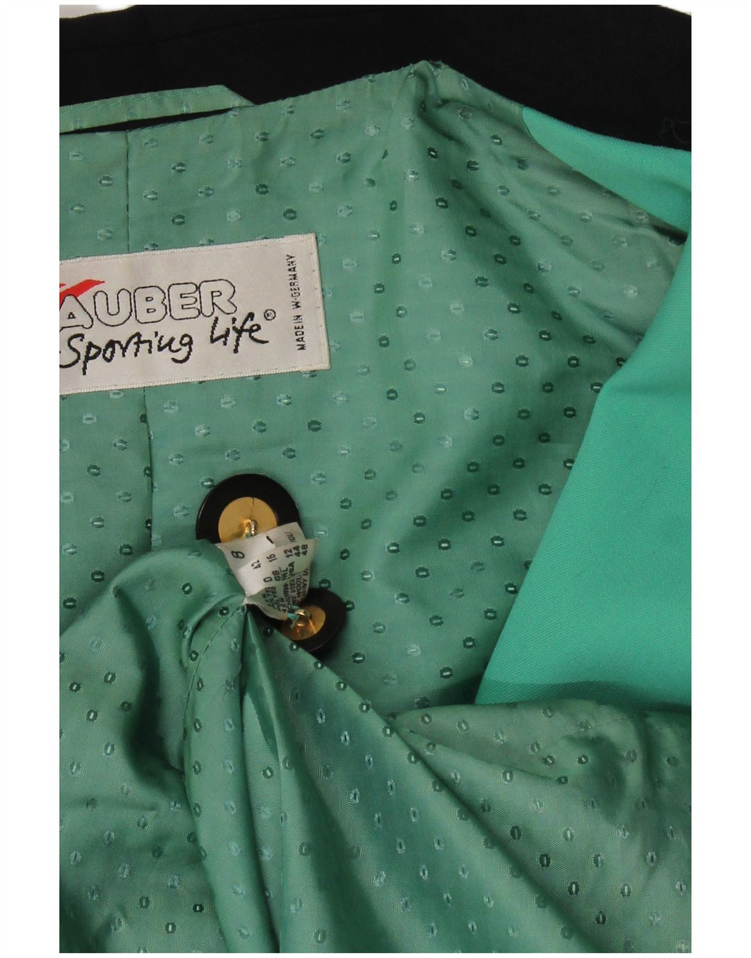 HAUBER Womens Double Breasted Blazer Jacket UK 16 Large Turquoise