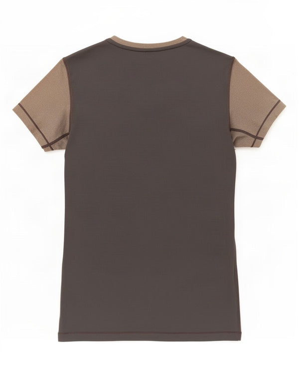 Nike Womens Dri Fit T-Shirt Top UK 8 Small Grey Colourblock Polyester