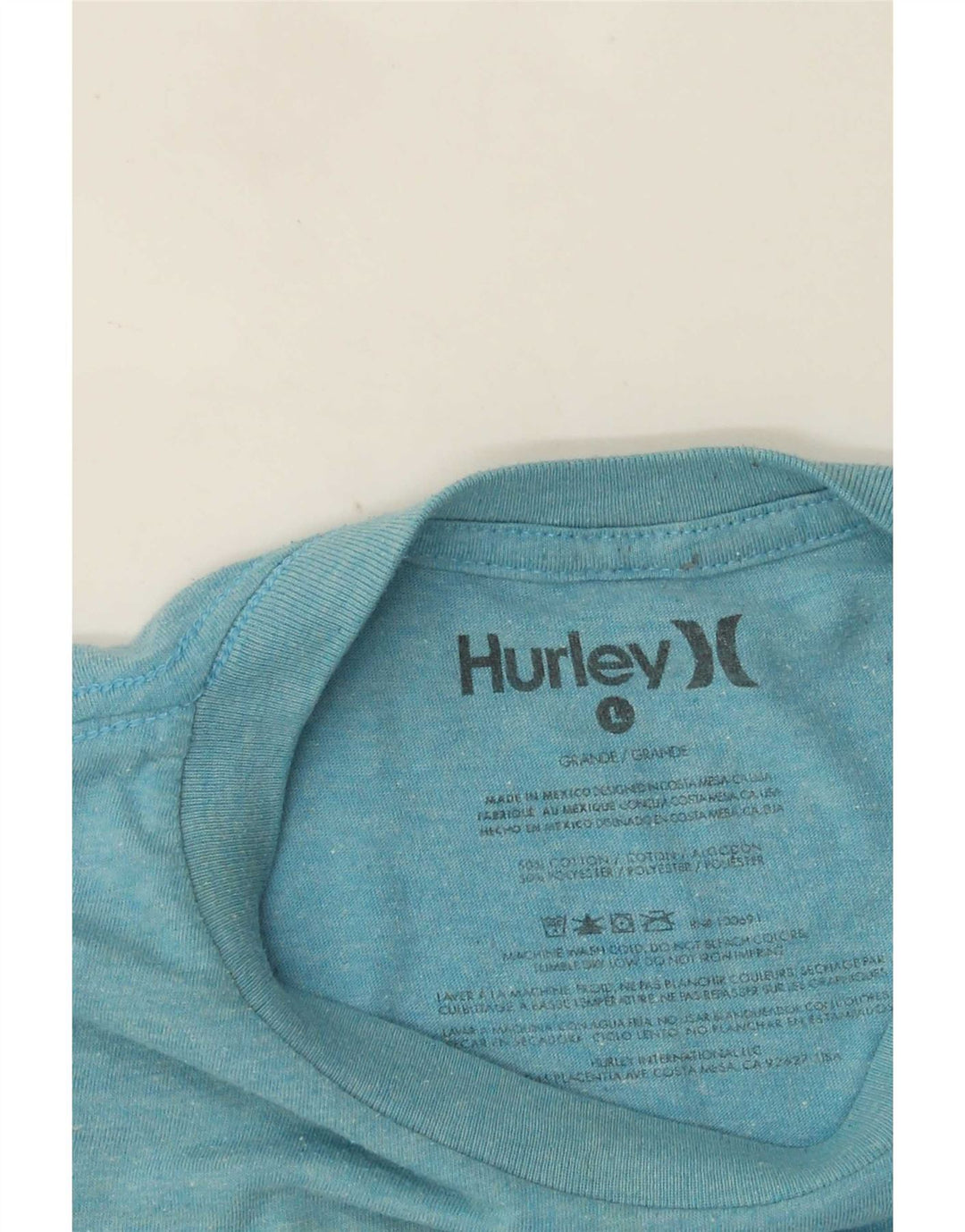 Hurley Mens Graphic T-Shirt Top Large Blue Cotton