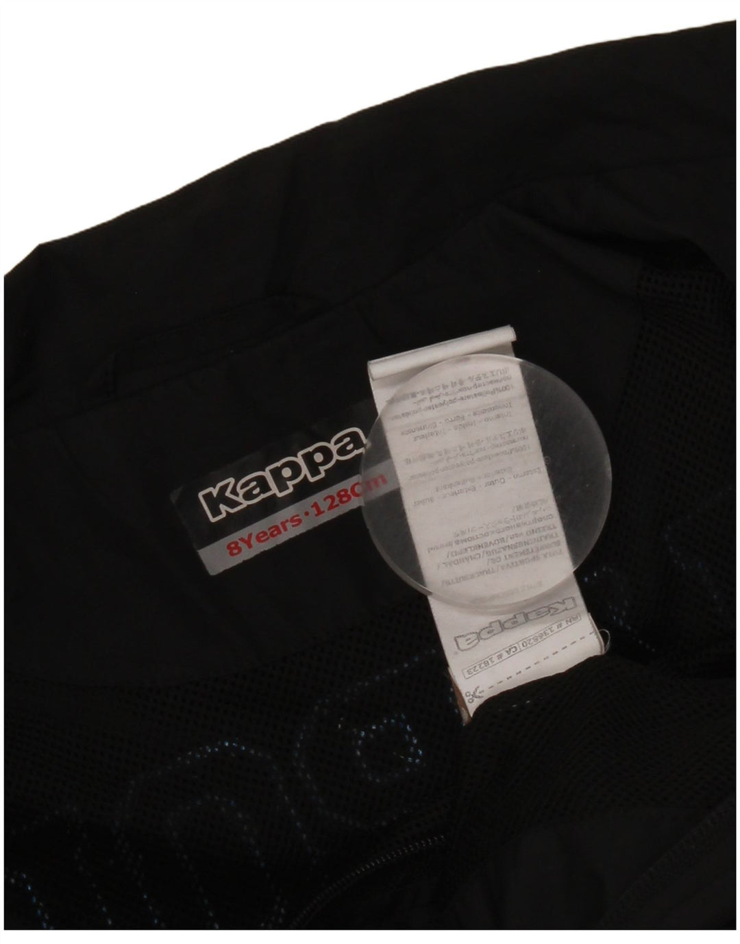 Kappa Boys Graphic Tracksuit Top Jacket 7-8 Years Black Polyester