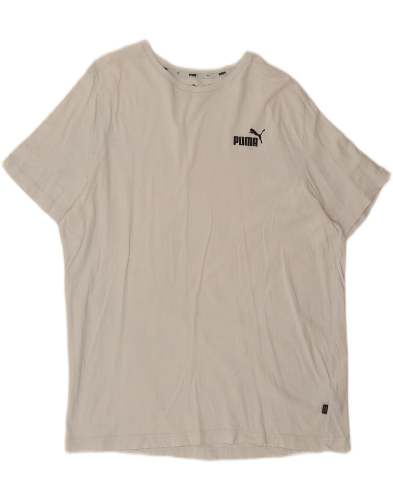 PUMA Mens Graphic T-Shirt Top XL Off White Cotton Vintage Puma and Second-Hand Puma from Messina Hembry 