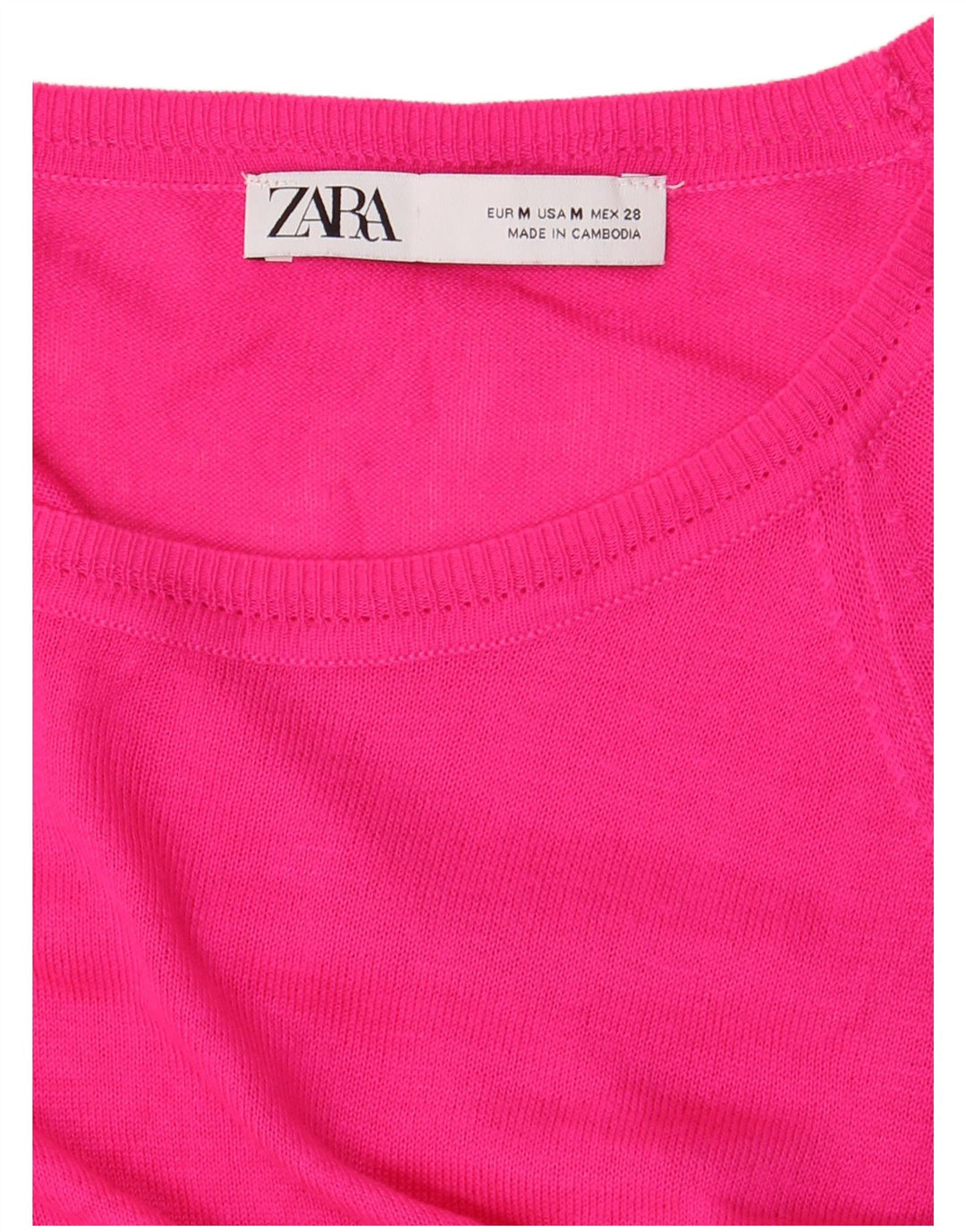 ZARA Womens Boat Neck Jumper Sweater UK 14 Medium Pink