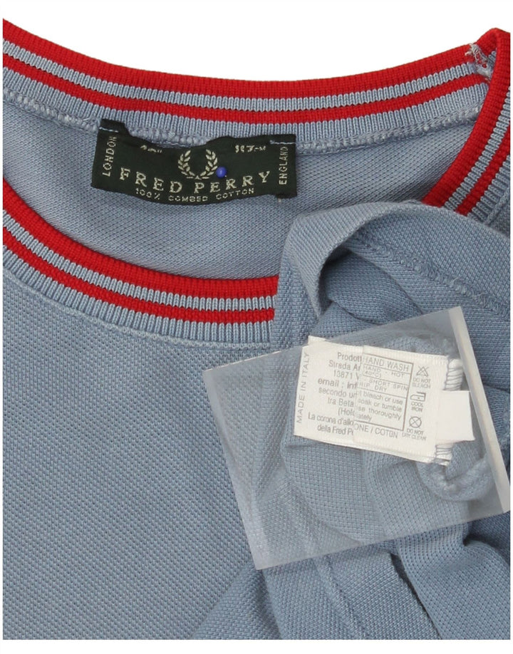 FRED PERRY Mens T-Shirt Top Large Blue Cotton