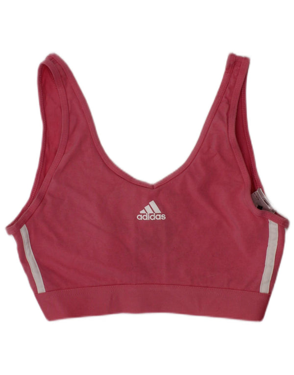 Adidas Womens Graphic Sport Bra Top Small Pink Cotton Sports