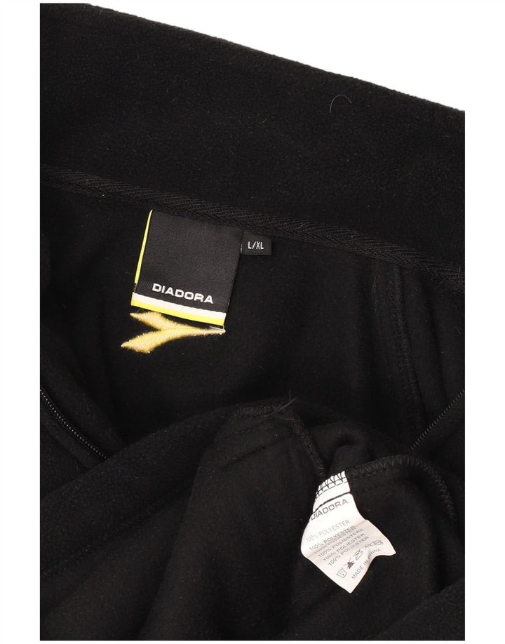 Diadora Mens Fleece Jacket UK 40 Large Black Colourblock Polyester