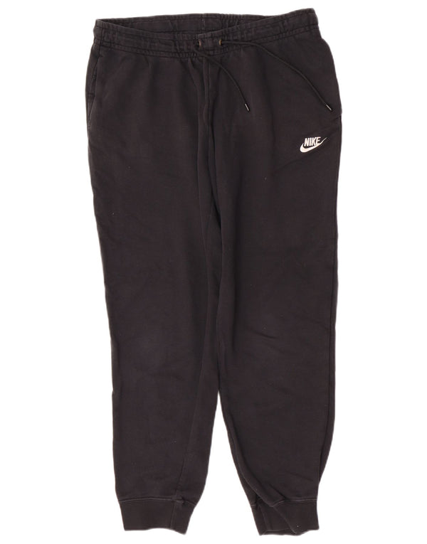 Nike Womens Tracksuit Trousers Joggers UK 14 Large Black Cotton
