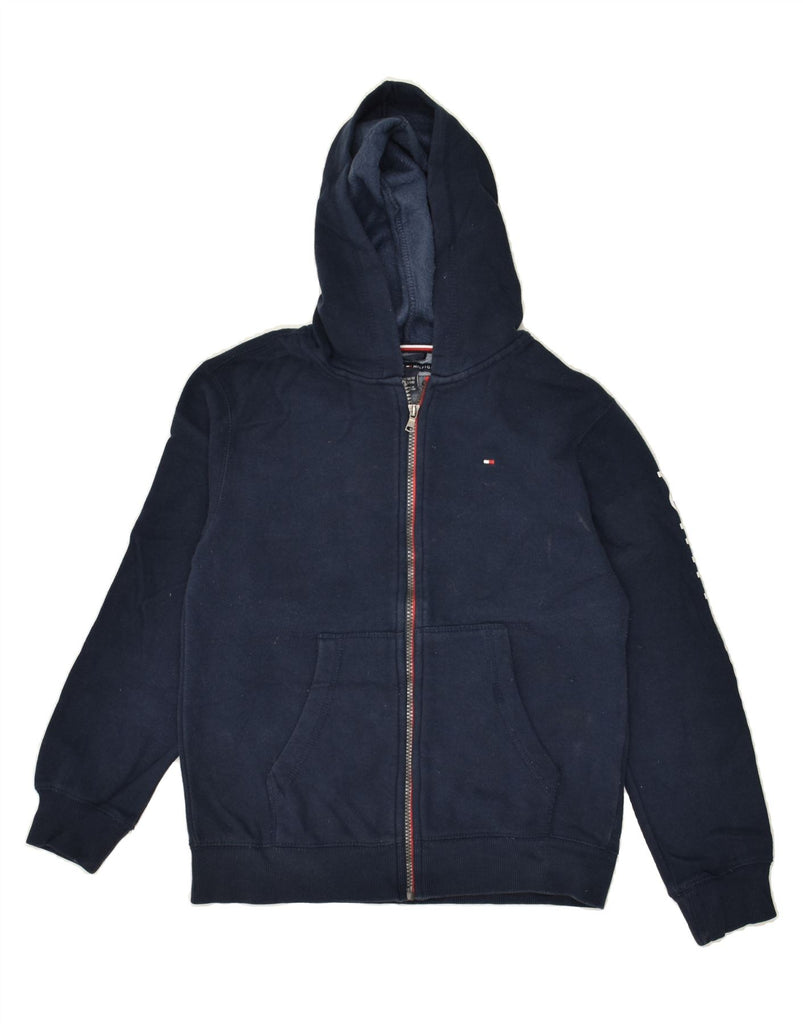 TOMMY HILFIGER Boys Graphic Zip Hoodie Sweater 12-13 Years Navy Blue | Vintage Tommy Hilfiger | Thrift | Second-Hand Tommy Hilfiger | Used Clothing | Messina Hembry 