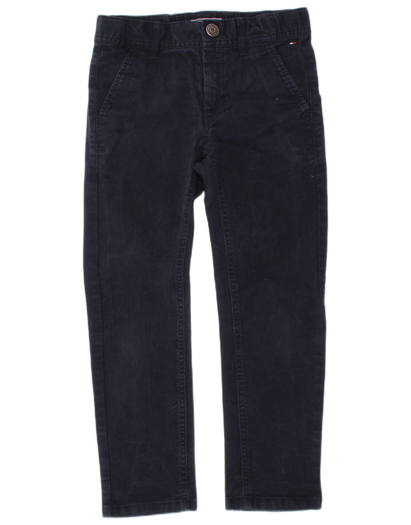 Tommy Hilfiger Boys Straight Chino Trousers 6-7 Years W22 L20 Navy Blue