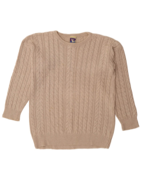 Yessica Womens Boat Neck Jumper Sweater EU 38 Medium Beige Linen