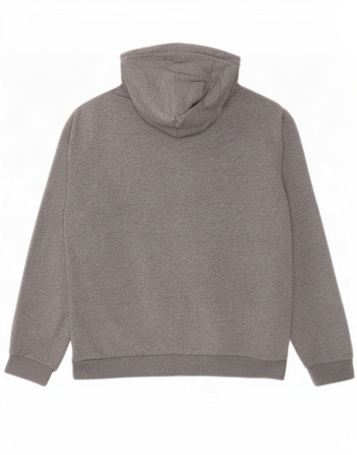 Adidas Mens Hoodie Jumper Medium Grey Flecked Cotton