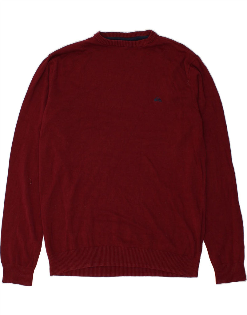QUIKSILVER Mens Crew Neck Jumper Sweater Large Burgundy Cotton | Vintage Quiksilver | Thrift | Second-Hand Quiksilver | Used Clothing | Messina Hembry 