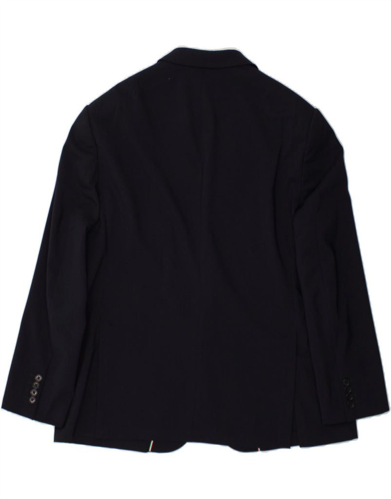 EMPORIO ARMANI Mens 2 Button Blazer Jacket IT 56 3XL Navy Blue Virgin Wool | Vintage Emporio Armani | Thrift | Second-Hand Emporio Armani | Used Clothing | Messina Hembry 