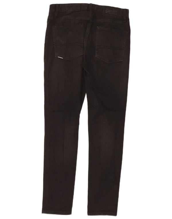 Superdry Mens Distressed Skinny Jeans W30 L32 Black Cotton