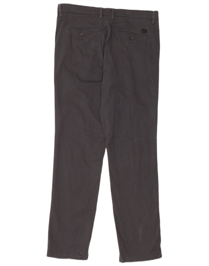 JACK & JONES Mens Slim Chino Trousers W32 L32 Grey Cotton