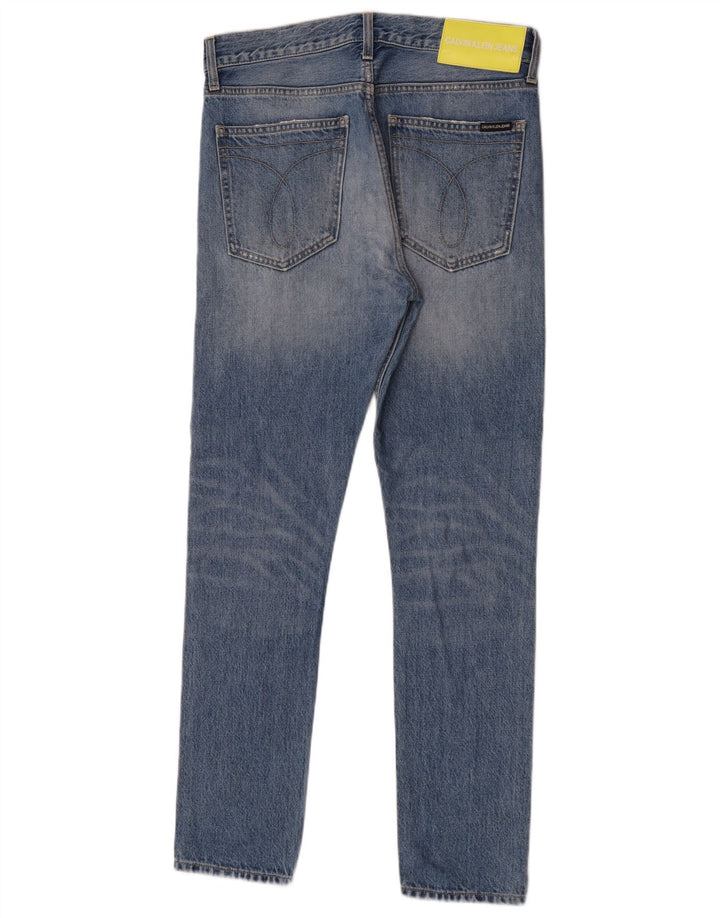 Calvin Klein Mens Distressed Slim Jeans W29 L30 Blue Cotton