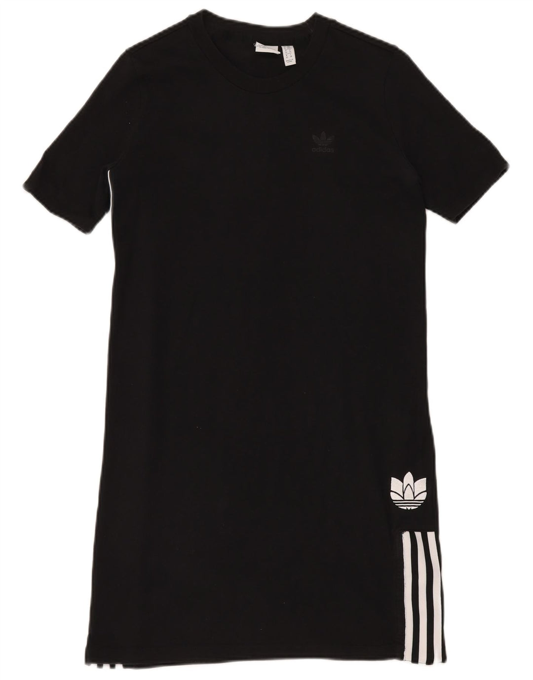 ADIDAS Womens T-Shirt Dress UK 6 XS Black Cotton