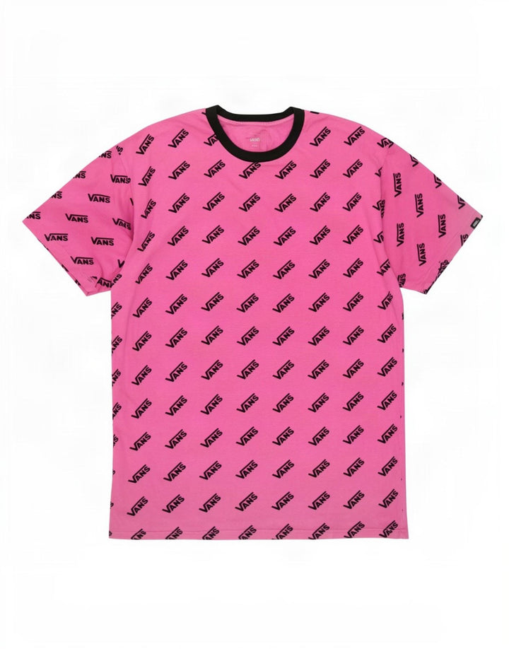Vans Mens Graphic T-Shirt Top Large Pink Cotton