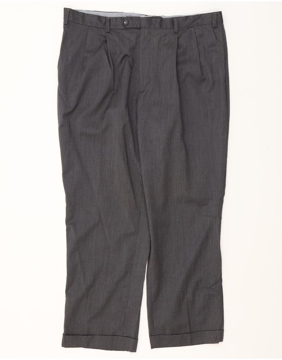IZOD Mens Pegged Suit Trousers W38 L29 Grey Wool