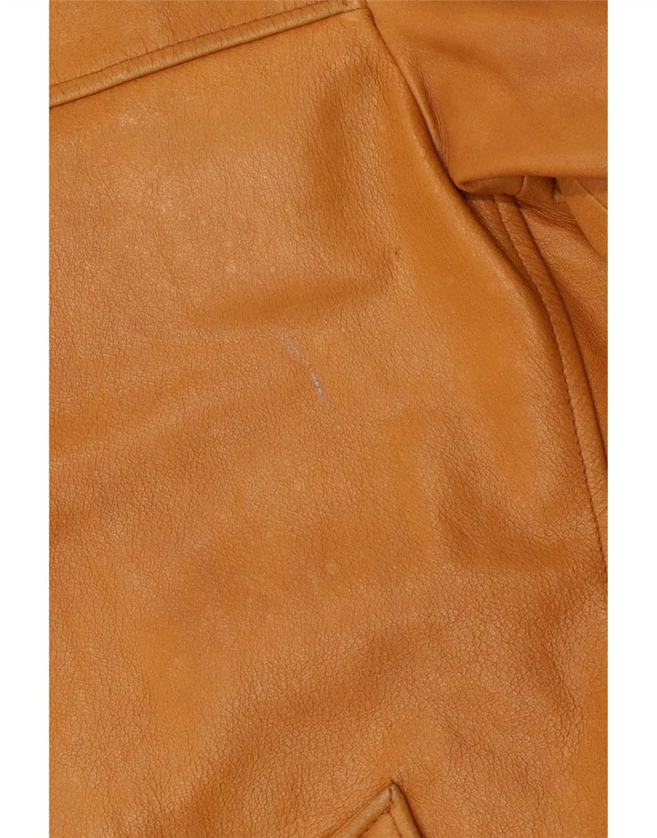 Steve Madden Mens Leather Jacket UK 42 XL Beige Leather