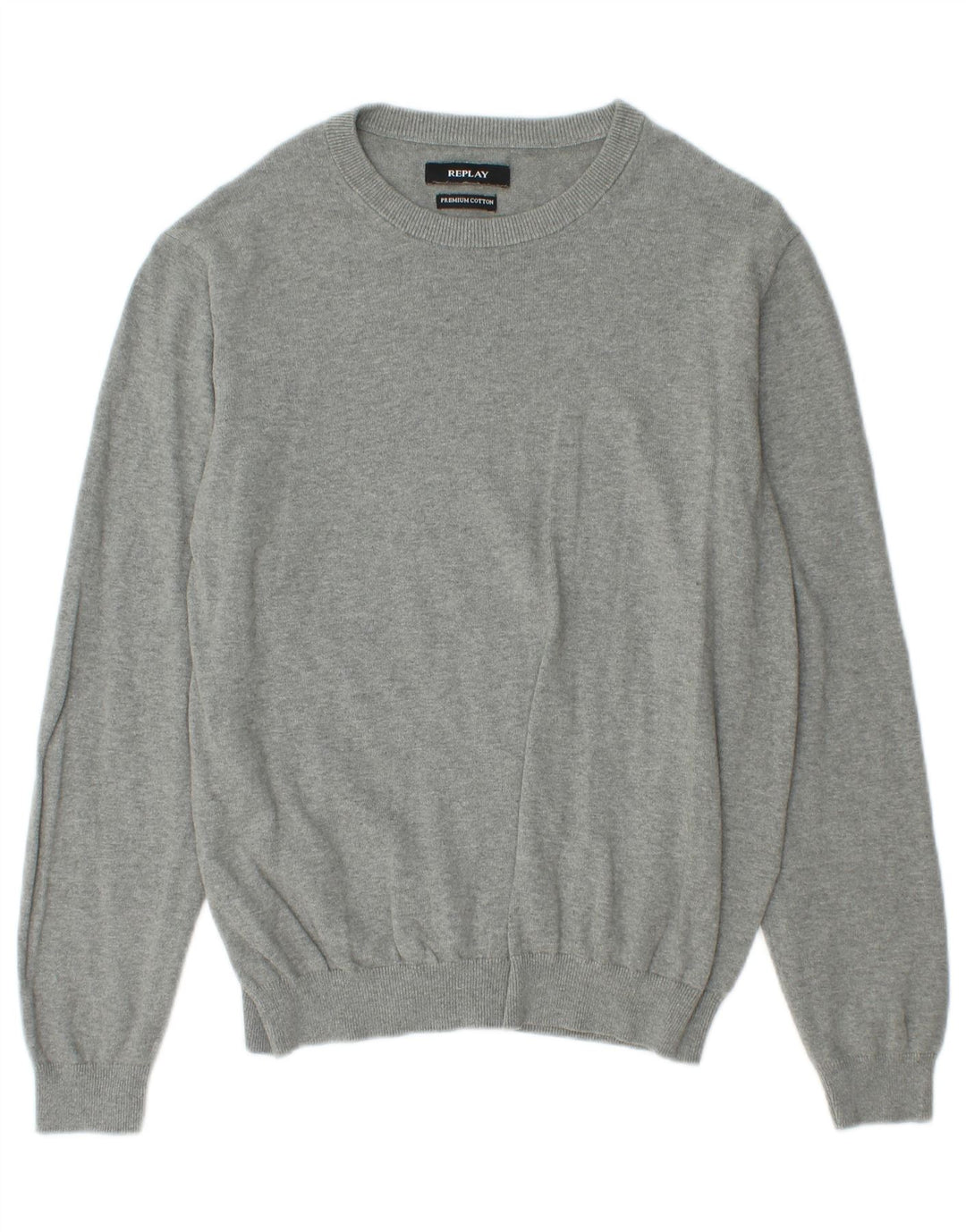 Replay Womens Boat Neck Jumper Sweater UK 14 Medium Grey Cotton