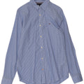 TOMMY HILFIGER Mens Slim Fit Shirt Medium Blue Gingham Cotton