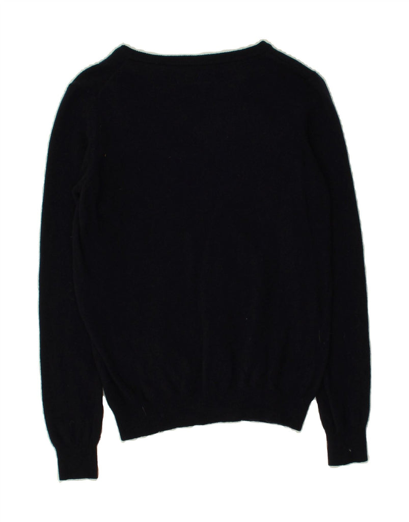 GANT Womens V-Neck Jumper Sweater UK 12 Medium Navy Blue Wool | Vintage Gant | Thrift | Second-Hand Gant | Used Clothing | Messina Hembry 
