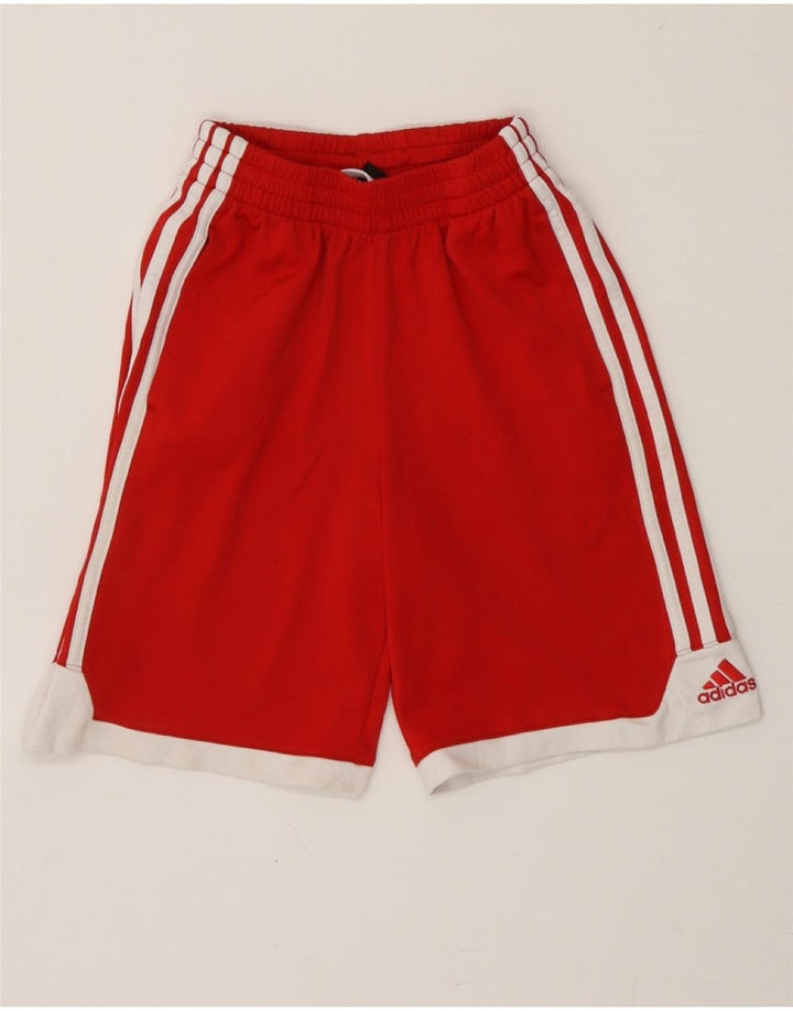 ADIDAS Boys Bermuda Sport Shorts 7-8 Years Small Red Polyester Vintage Adidas and Second-Hand Adidas from Messina Hembry 